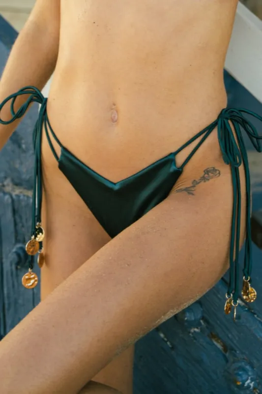 Opal in Emerald Blue Bottoms sold by Ivy Swimwear