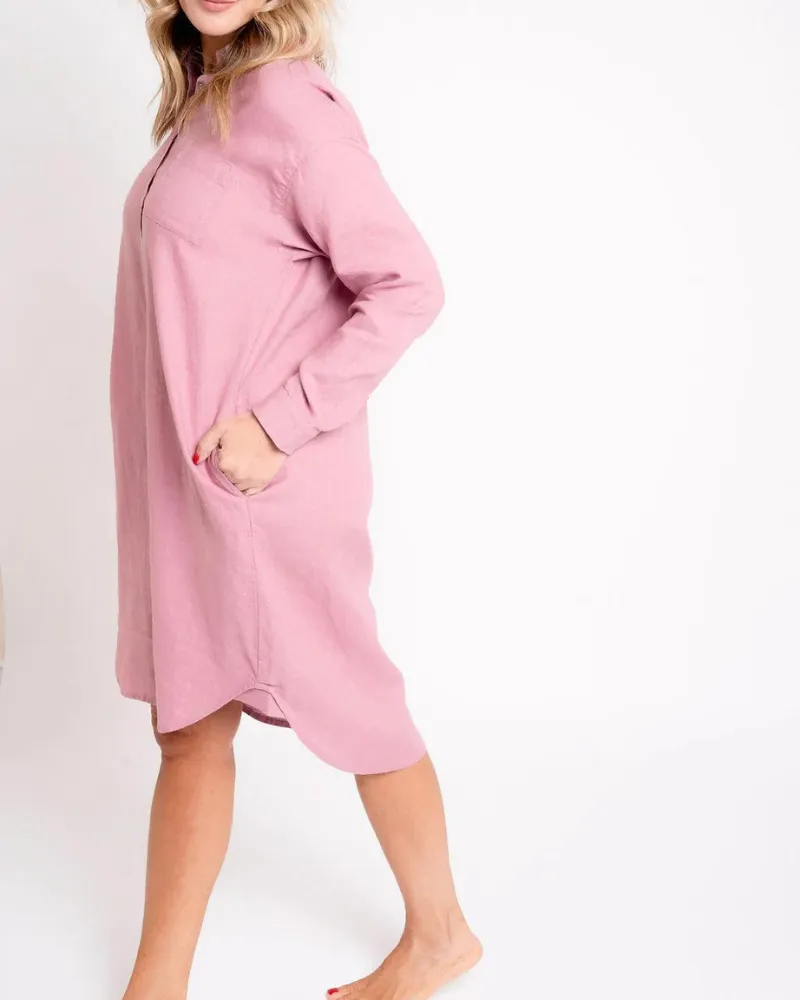 Coastal Linen Shirt Dress sold by Line in the Sand