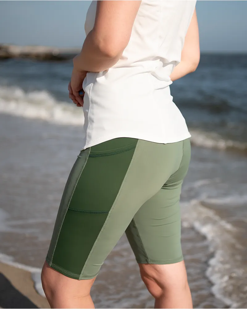 Leap In Swim & Bike Shorts - Palmetto with Seagrass sold by Line in the Sand product image thumbnail 4