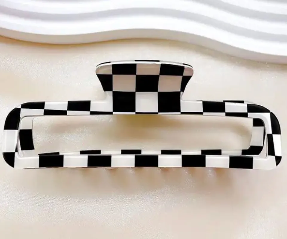 Large Checkered Claw Clip sold by Mulberry and Grand