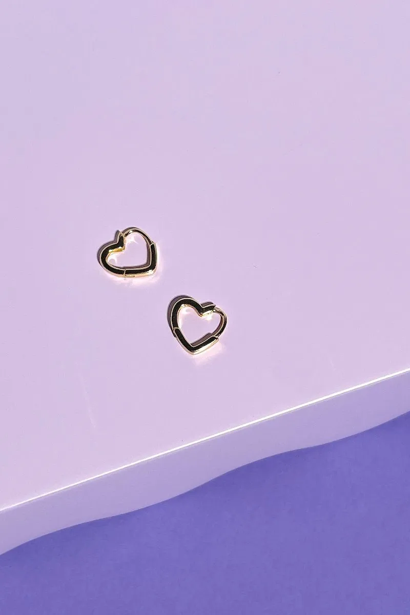 Heart Sterling Silver Charm Huggie Earrings sold by Mulberry and Grand product image thumbnail 2