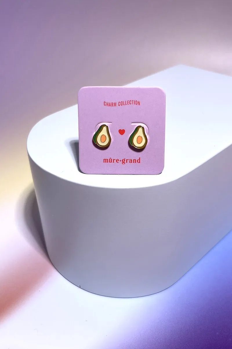 Avocado Enamel Charm Stud Earrings sold by Mulberry and Grand product image thumbnail 4