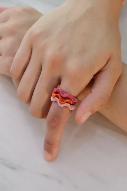 Icing on the Cupcake Enamel Stacking Ring sold by Mulberry and Grand