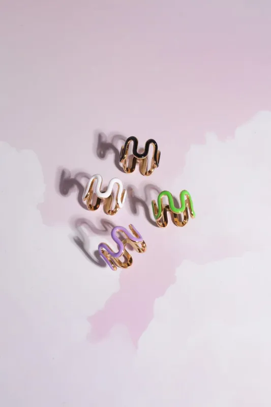 Wrap Around Enamel Wavy Stacking Ring sold by Mulberry and Grand