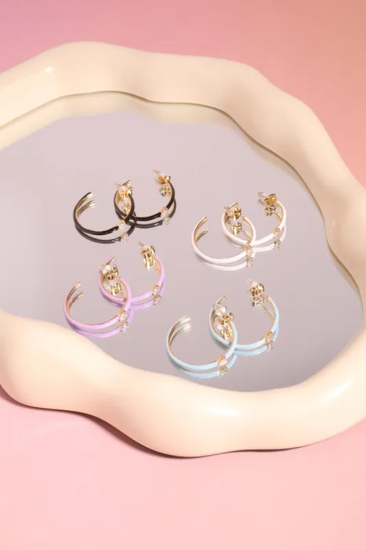 Enamel + Heart Hoop Earring sold by Mulberry and Grand