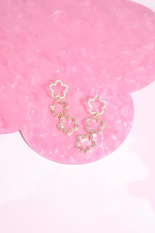 Flower Power Crystal Dangle Earrings made by Mulberry and Grand