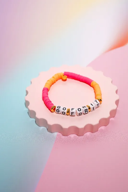 Go For It Inspirational Beaded Bracelet sold by Mulberry and Grand