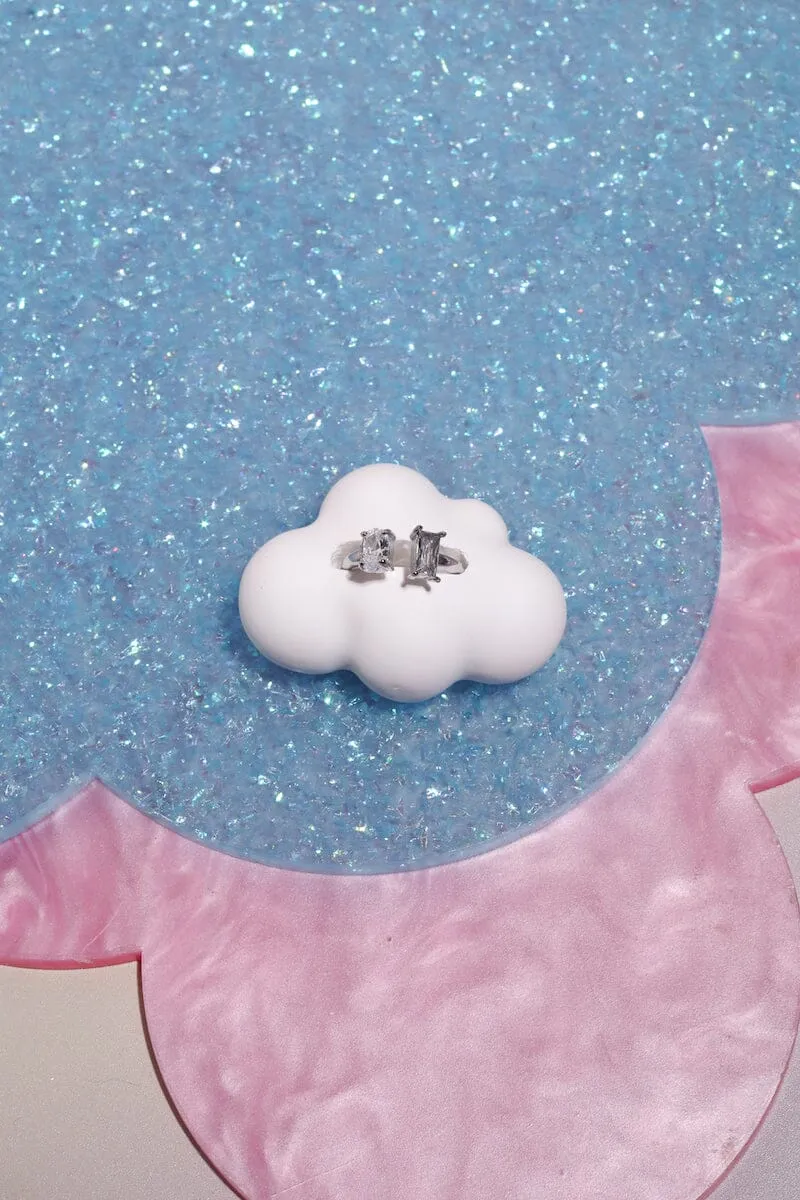 Open Crystal Midi Ring in Silver sold by Mulberry and Grand product image thumbnail 3