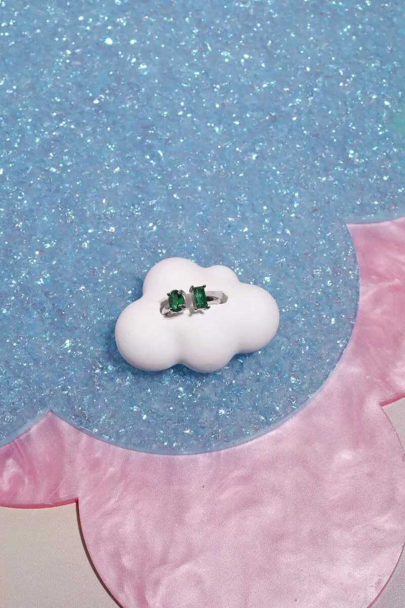 Open Crystal Midi Ring in Silver sold by Mulberry and Grand product image thumbnail 5