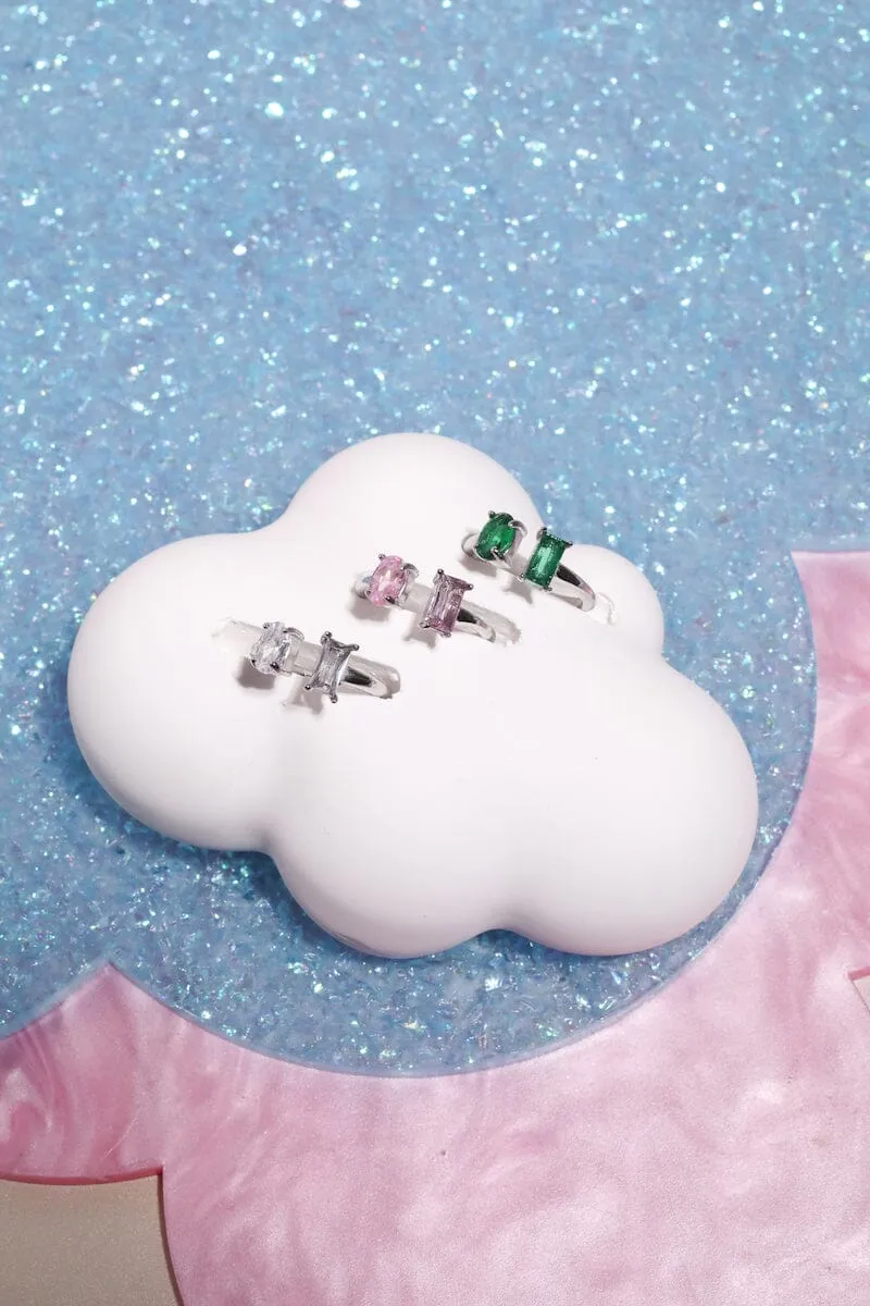 Open Crystal Midi Ring in Silver sold by Mulberry and Grand