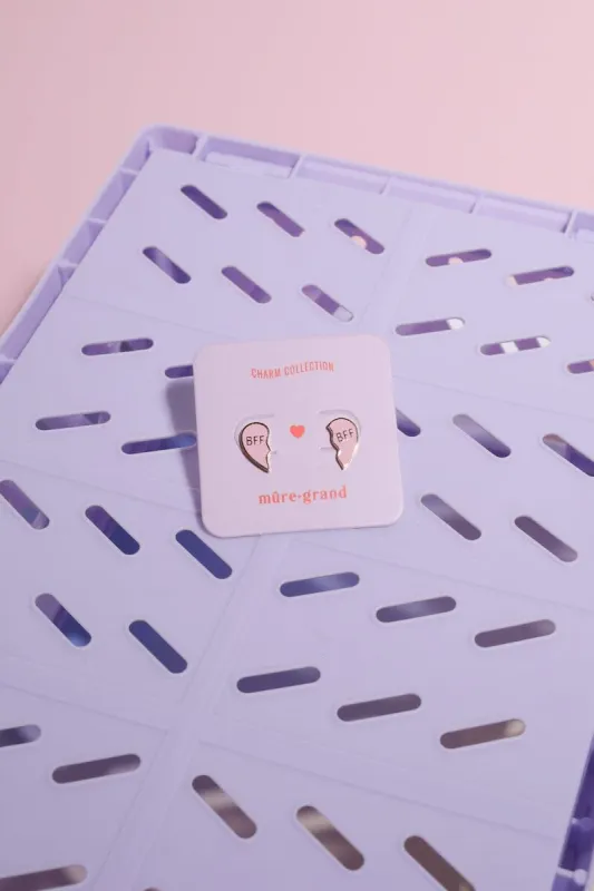 BFF Enamel Charm Stud Earrings sold by Mulberry and Grand