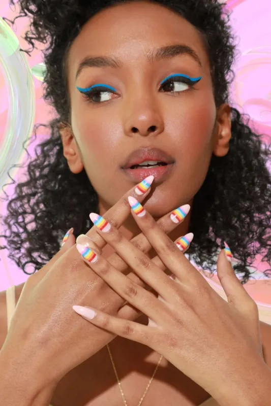 Paintlab Rainbow Love Press on Nails sold by Mulberry and Grand