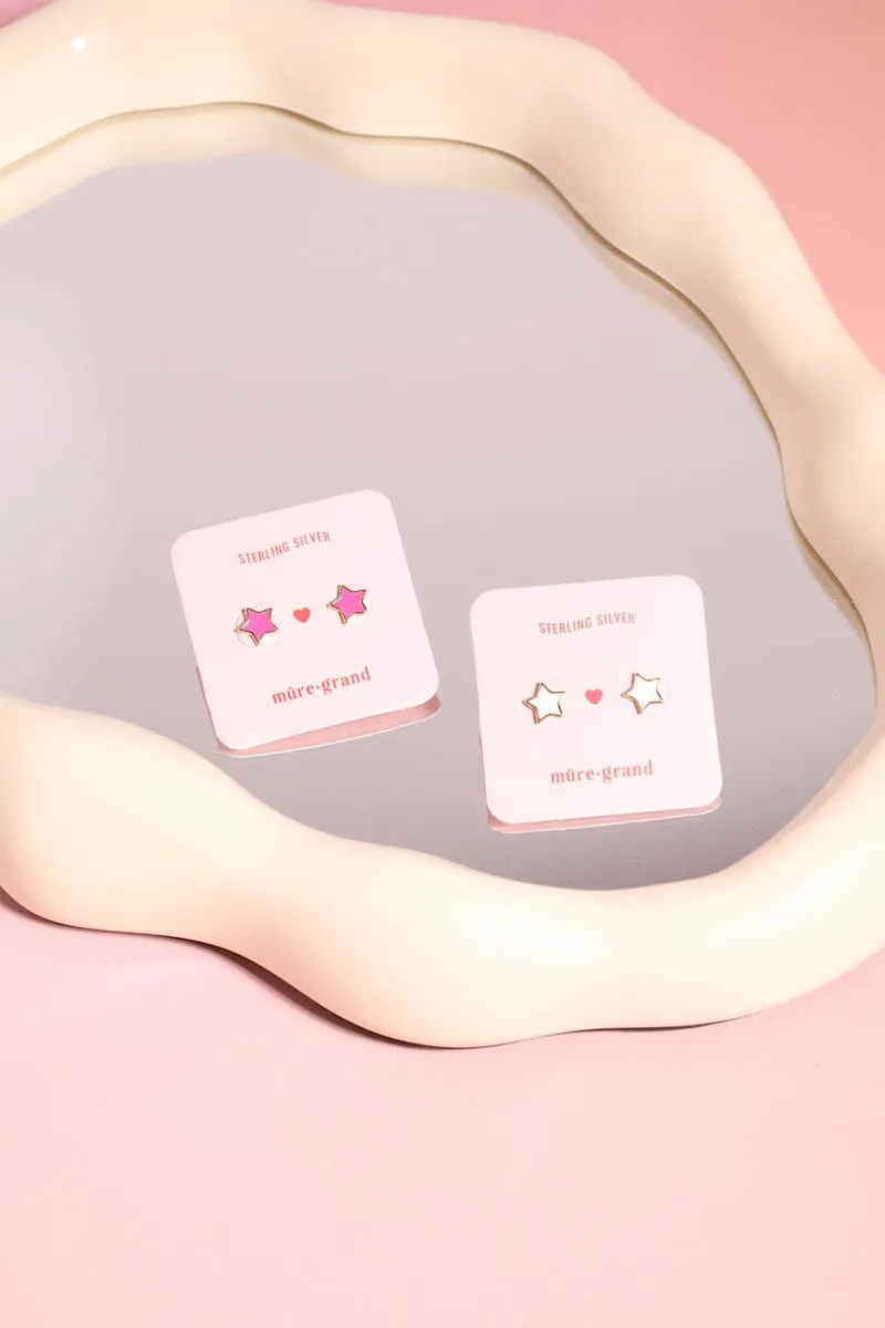 Shooting Star Sterling Silver Stud Earrings sold by Mulberry and Grand
