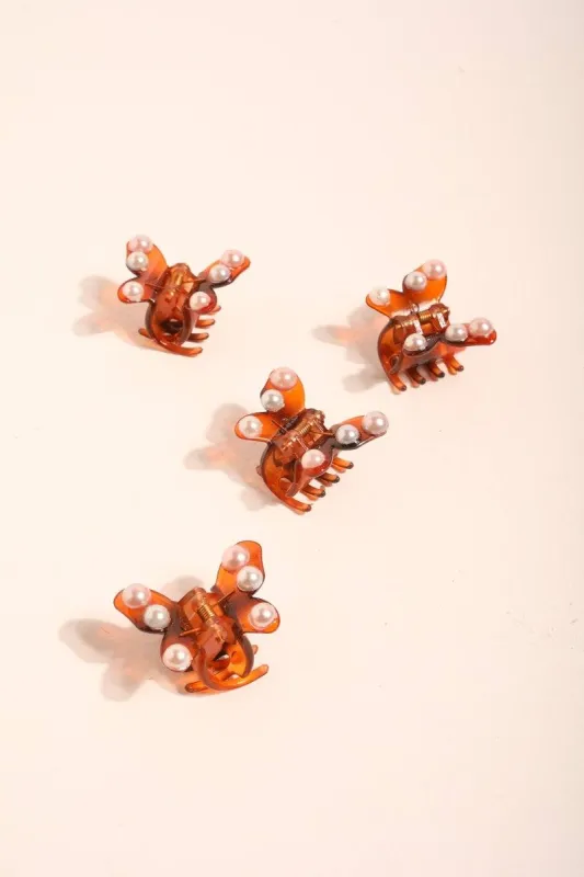 Pearl Butterfly Hair Clip Set sold by Mulberry and Grand