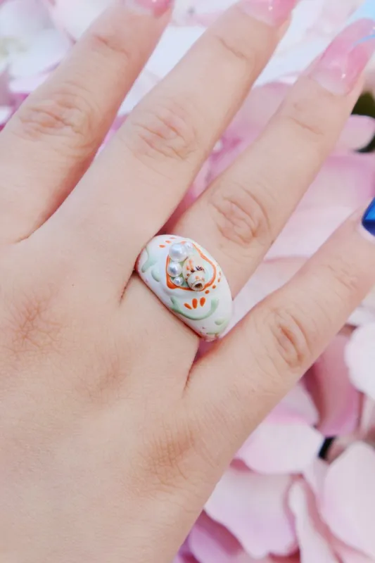 Sea Shell Painted Stacking Ring sold by Mulberry and Grand
