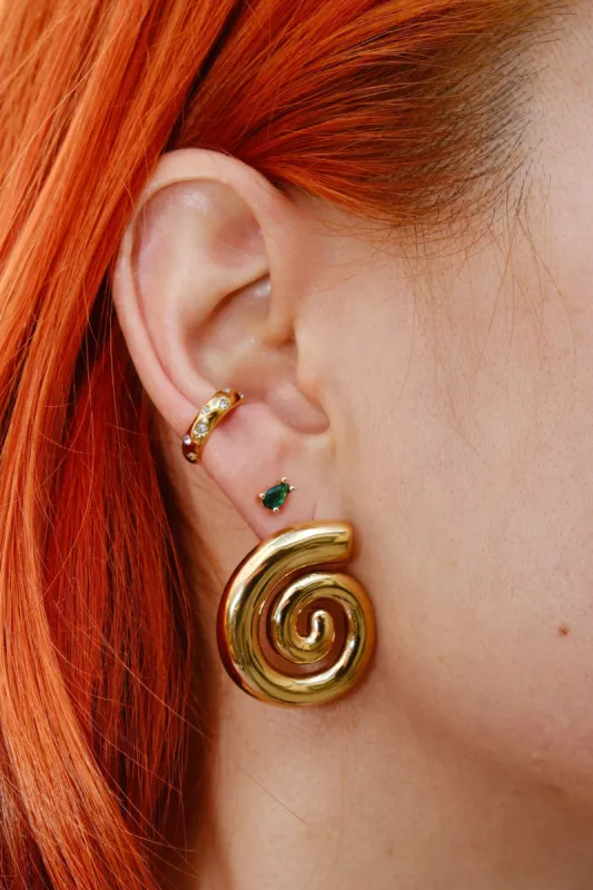 Swirl Statement Earrings sold by Mulberry and Grand