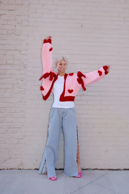 Follow Your Heart Puff Cardigan made by Mulberry and Grand