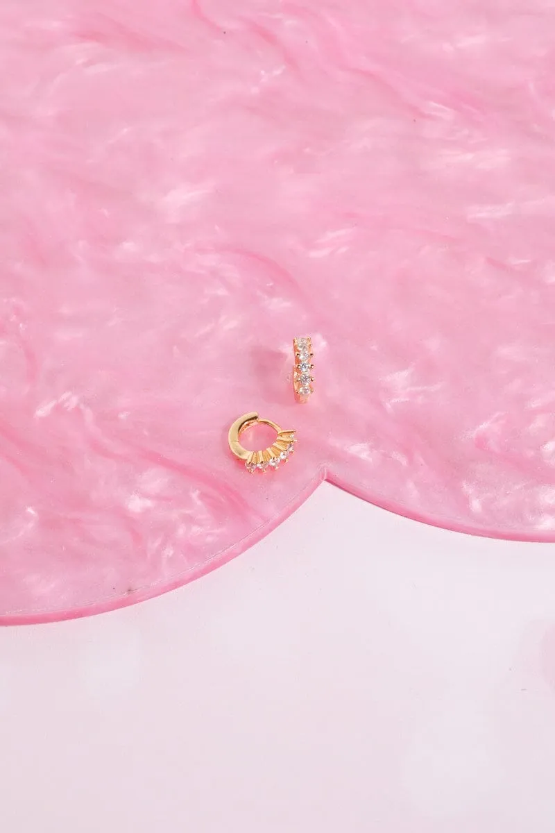 Cherie Crystal Sterling Silver Hoop Huggies sold by Mulberry and Grand product image thumbnail 2