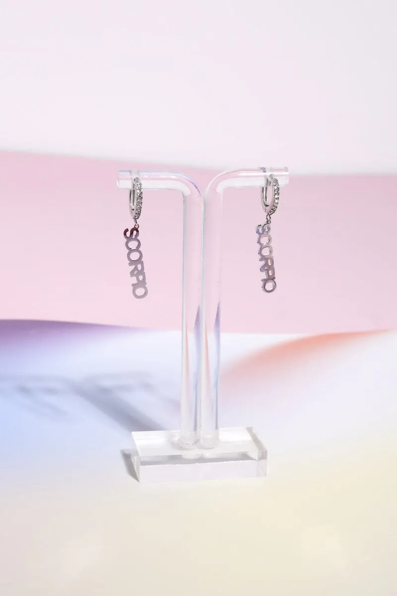 Scorpio Crystal Zodiac Charm Dangle Earrings sold by Mulberry and Grand