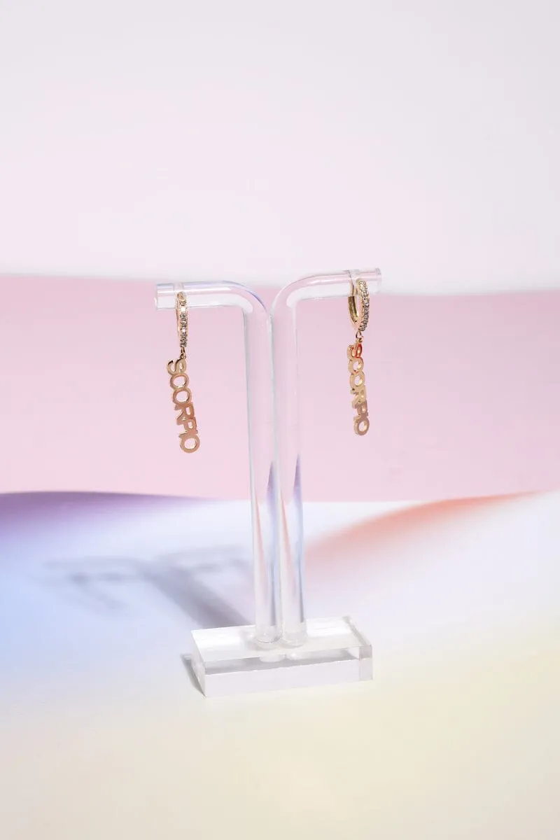 Scorpio Crystal Zodiac Charm Dangle Earrings sold by Mulberry and Grand product image thumbnail 2
