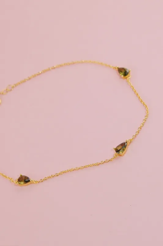Crystal Trio Sterling Silver Anklet sold by Mulberry and Grand