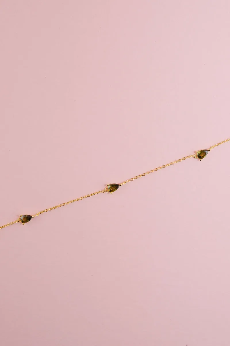 Crystal Trio Sterling Silver Anklet sold by Mulberry and Grand product image thumbnail 2