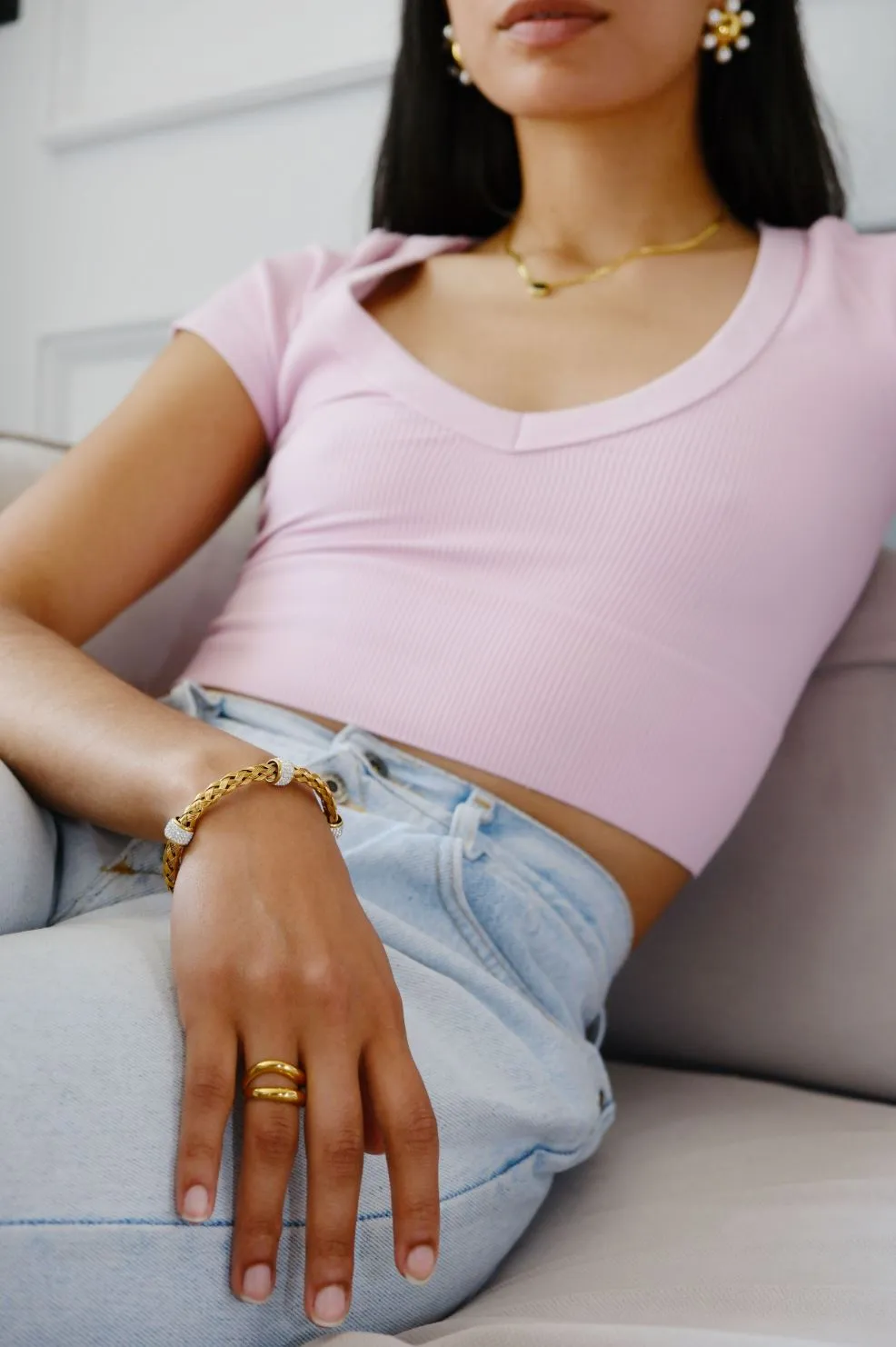 Harlow Layered Stacking Ring sold by Mulberry and Grand