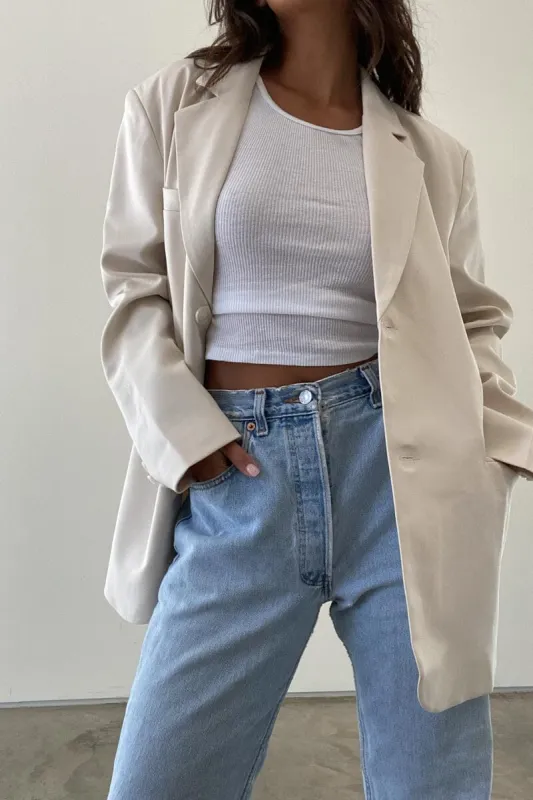 Enya Cream Blazer sold by Mulberry and Grand