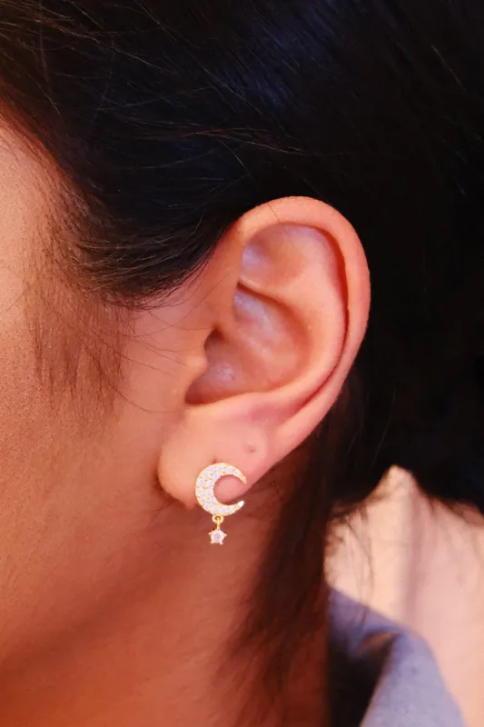 Moonlight Sterling Silver Stud Earrings sold by Mulberry and Grand