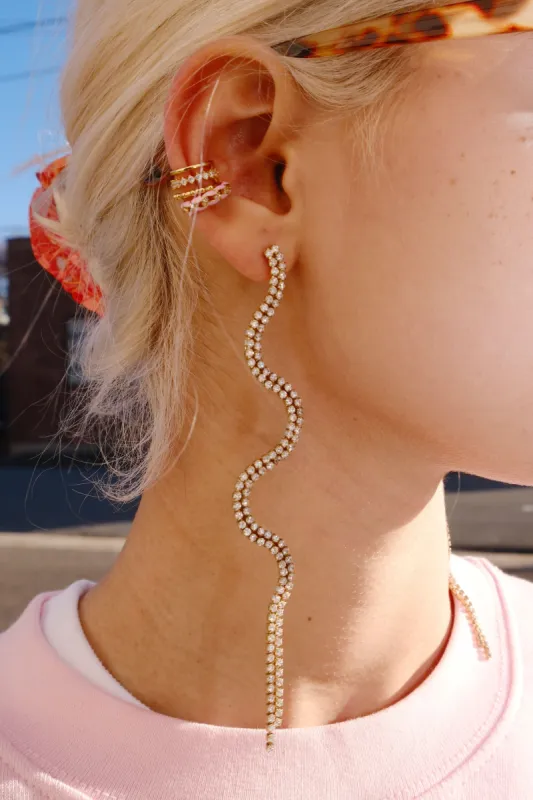 Elia Squiggle Drop Statement Earrings sold by Mulberry and Grand