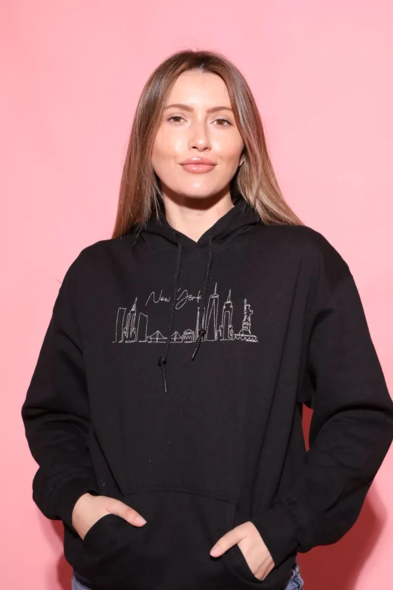 New York Skyline Embroidered Hoodie sold by Mulberry and Grand product image thumbnail 4
