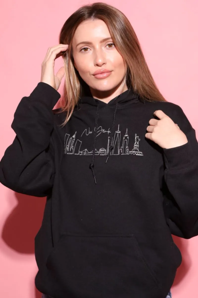 New York Skyline Embroidered Hoodie sold by Mulberry and Grand product image thumbnail 5