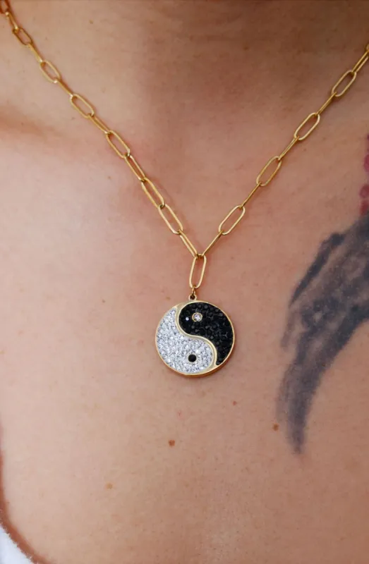 Yin Yang Chain Link Necklace sold by Mulberry and Grand