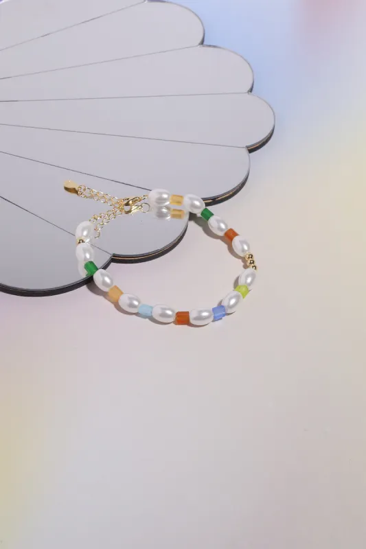 Colorful Pearl Sterling Silver Bracelet sold by Mulberry and Grand