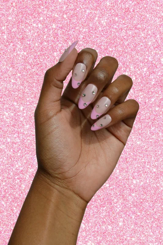 Paintlab Pink Velvet Press On Nails sold by Mulberry and Grand