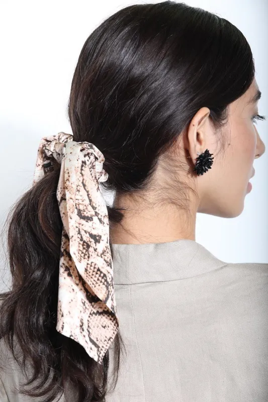 Snake Print Scarf Scrunchie sold by Mulberry and Grand
