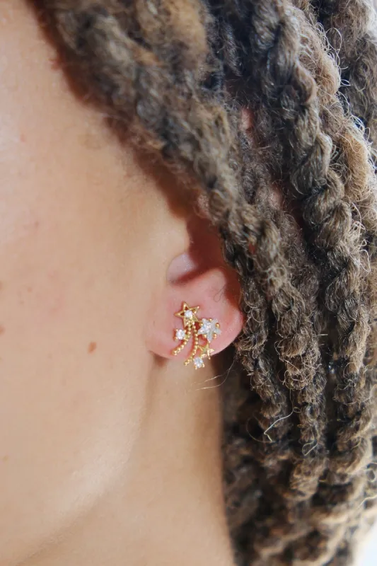 Astra Shooting Star Statement Earrings sold by Mulberry and Grand