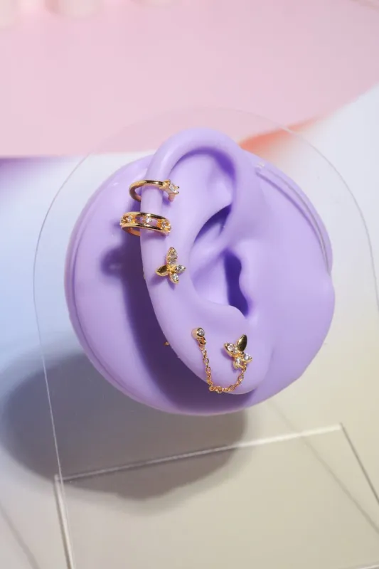 Butterfly Crystal Sterling Silver Earring Set sold by Mulberry and Grand