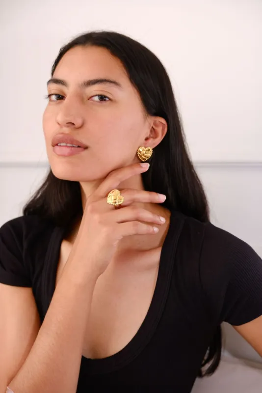 Quilted Heart Stacking Ring sold by Mulberry and Grand