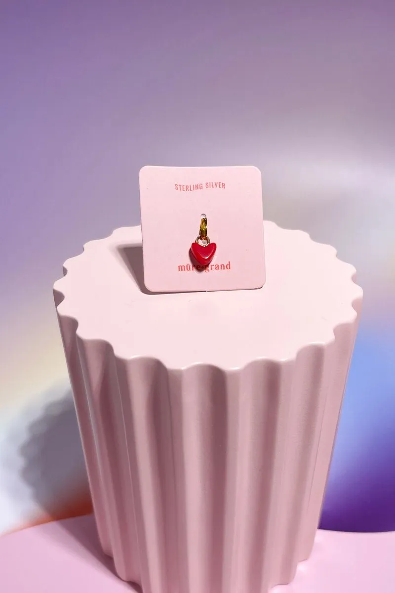 Red Heart Sterling Silver Dangle Charm sold by Mulberry and Grand