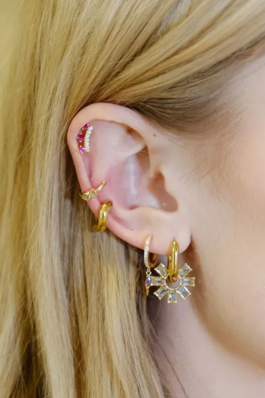 Sun Star Charm Dangle Earrings sold by Mulberry and Grand