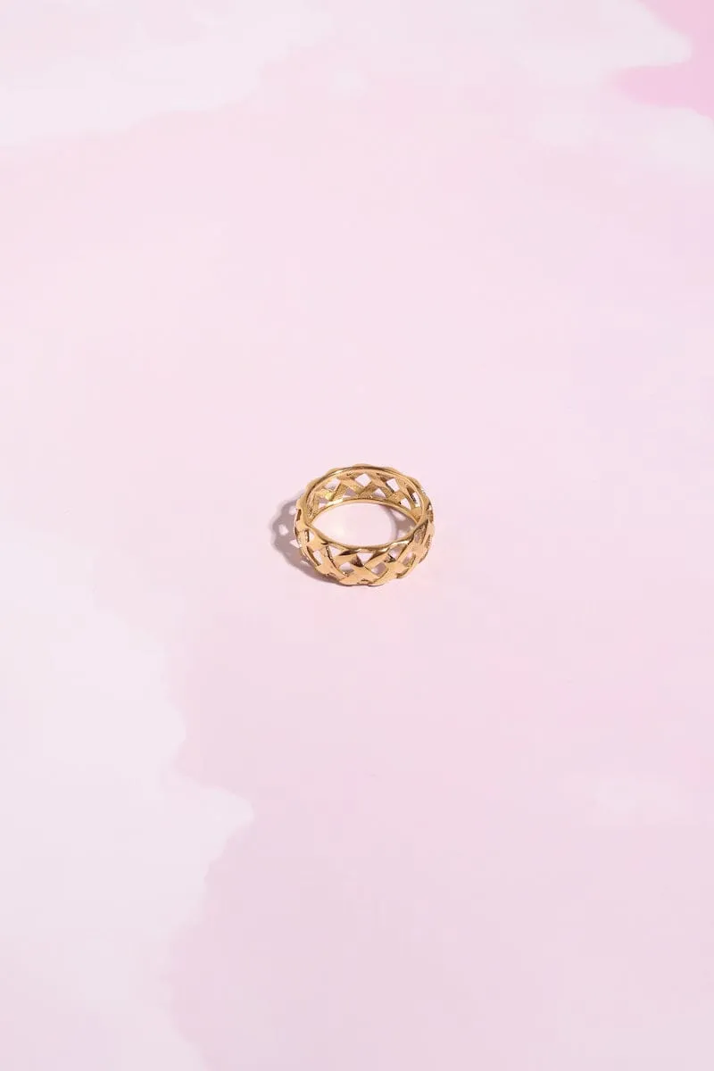 Pie Crust Criss Cross Stacking Ring sold by Mulberry and Grand