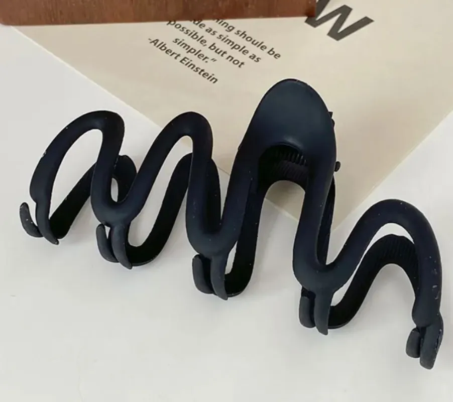 Matte Metal Wavy Claw Clip sold by Mulberry and Grand