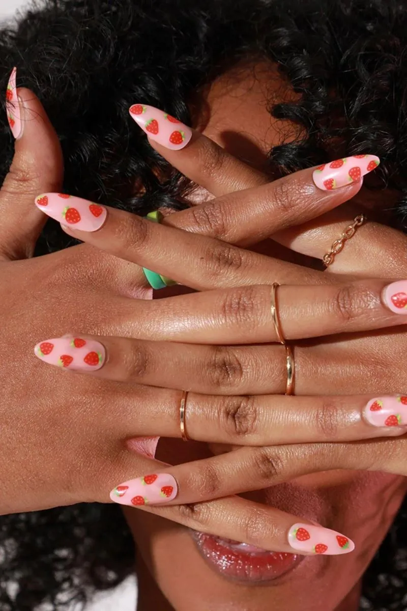 Paintlab Pink Strawberry Press on Nails sold by Mulberry and Grand product image thumbnail 2