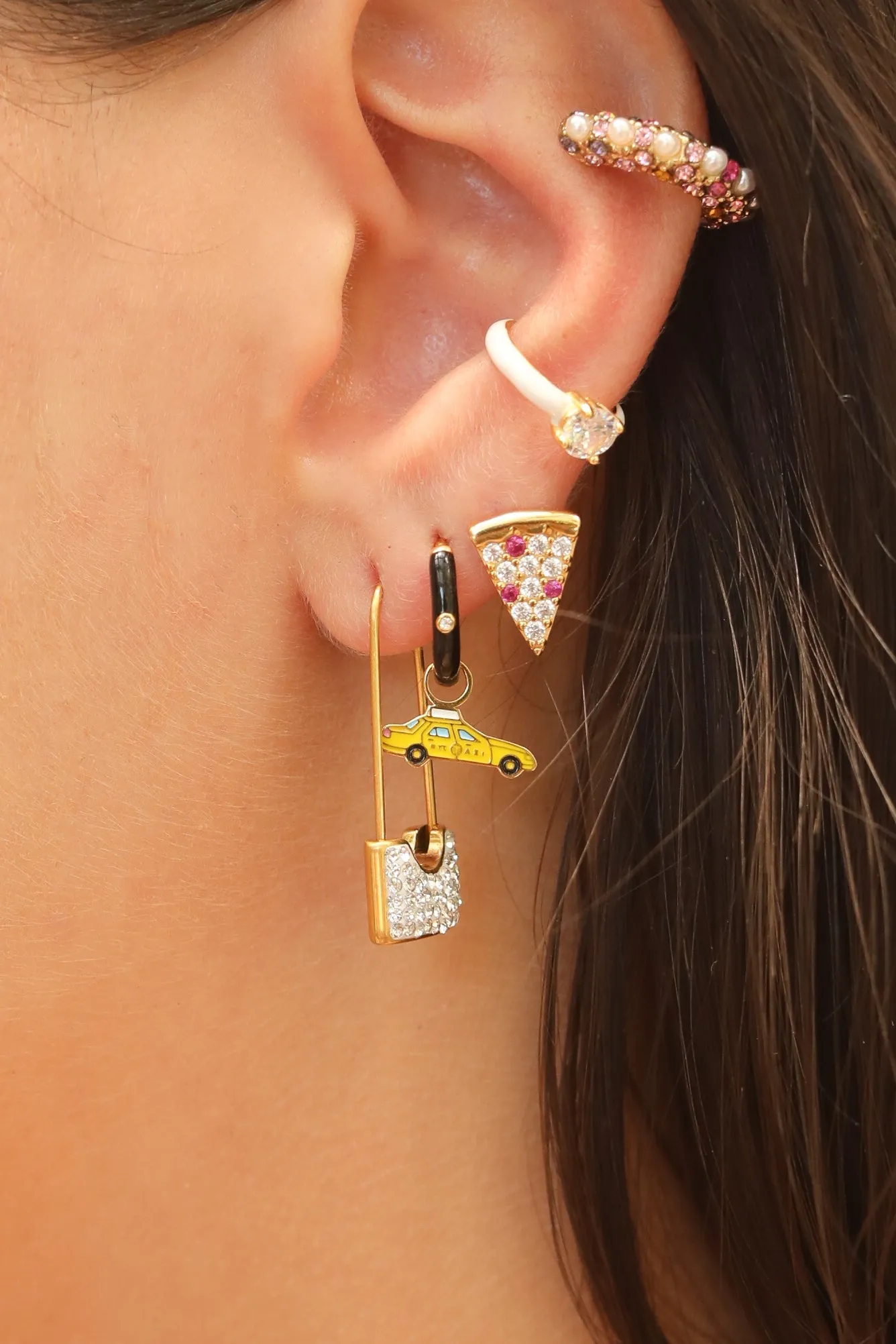 New York Cab Enamel Dangle Charm sold by Mulberry and Grand