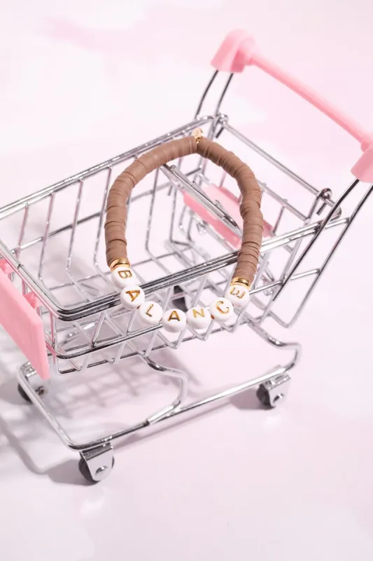 Balance Inspirational Beaded Bracelet sold by Mulberry and Grand