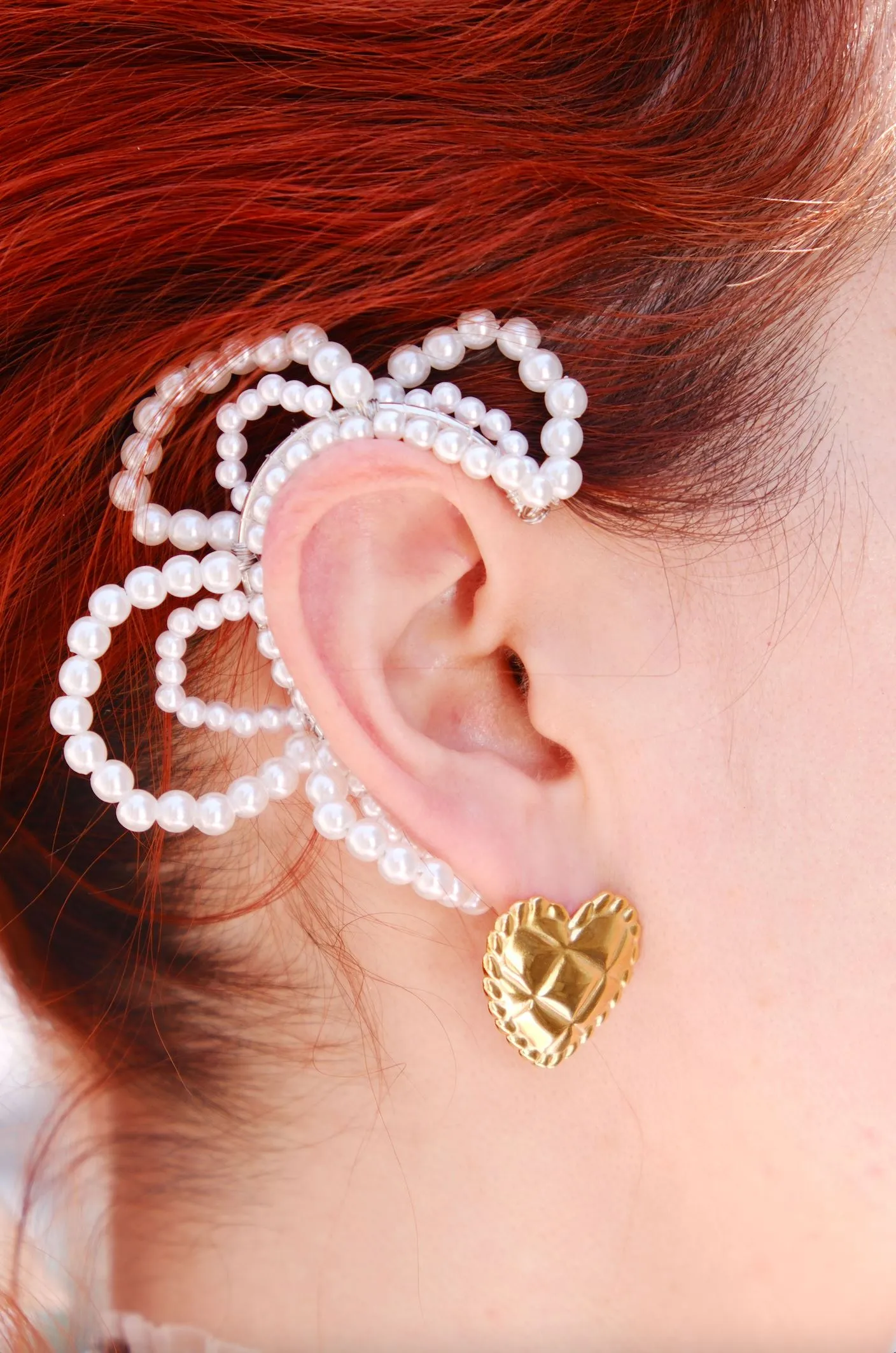 Camille Pearl Hook Ear Cuff sold by Mulberry and Grand