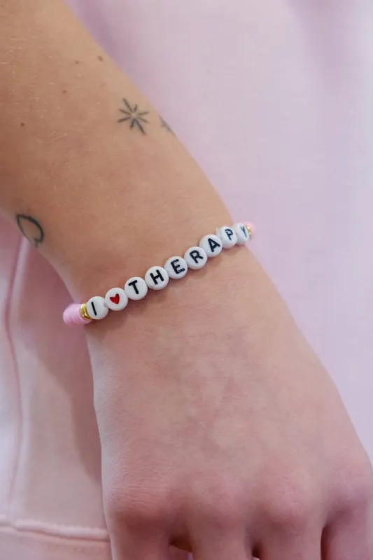 I Love Therapy Inspirational Beaded Bracelet sold by Mulberry and Grand