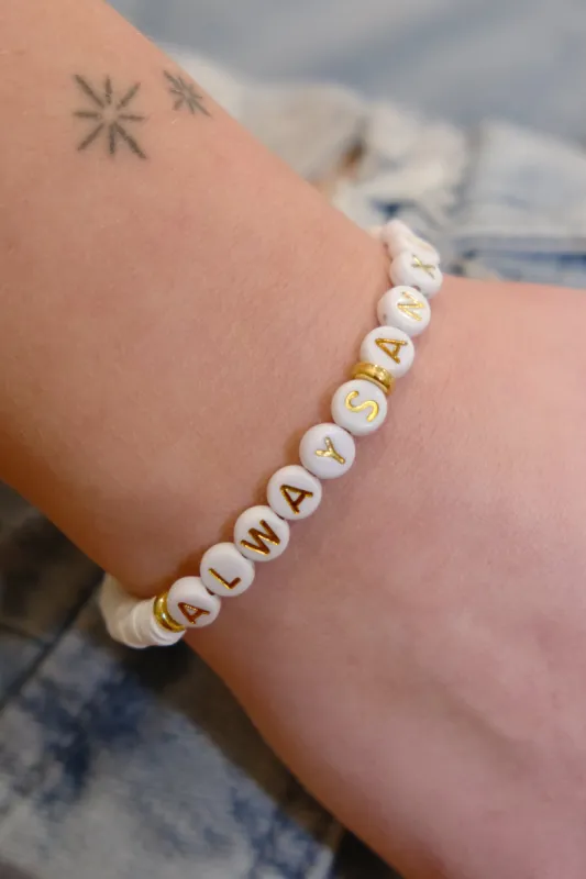 Always Anxious Inspirational Beaded Bracelet sold by Mulberry and Grand