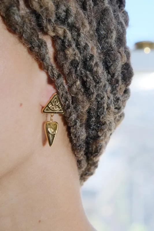 Eyes Everywhere Statement Earrings sold by Mulberry and Grand